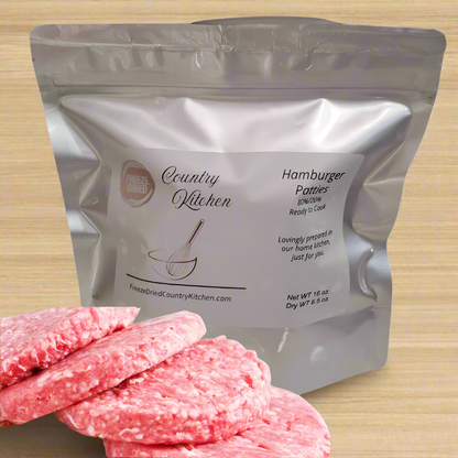 Freeze Dried Hamburger Patties - Ready to Cook